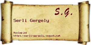 Serli Gergely névjegykártya